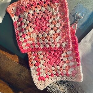 Handmade Crochet Pink and Cream Squares